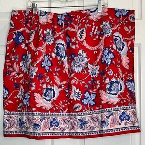 Talbots Women’s Canvas A-Line Skirt - Red Climbing Floral - Size 24w